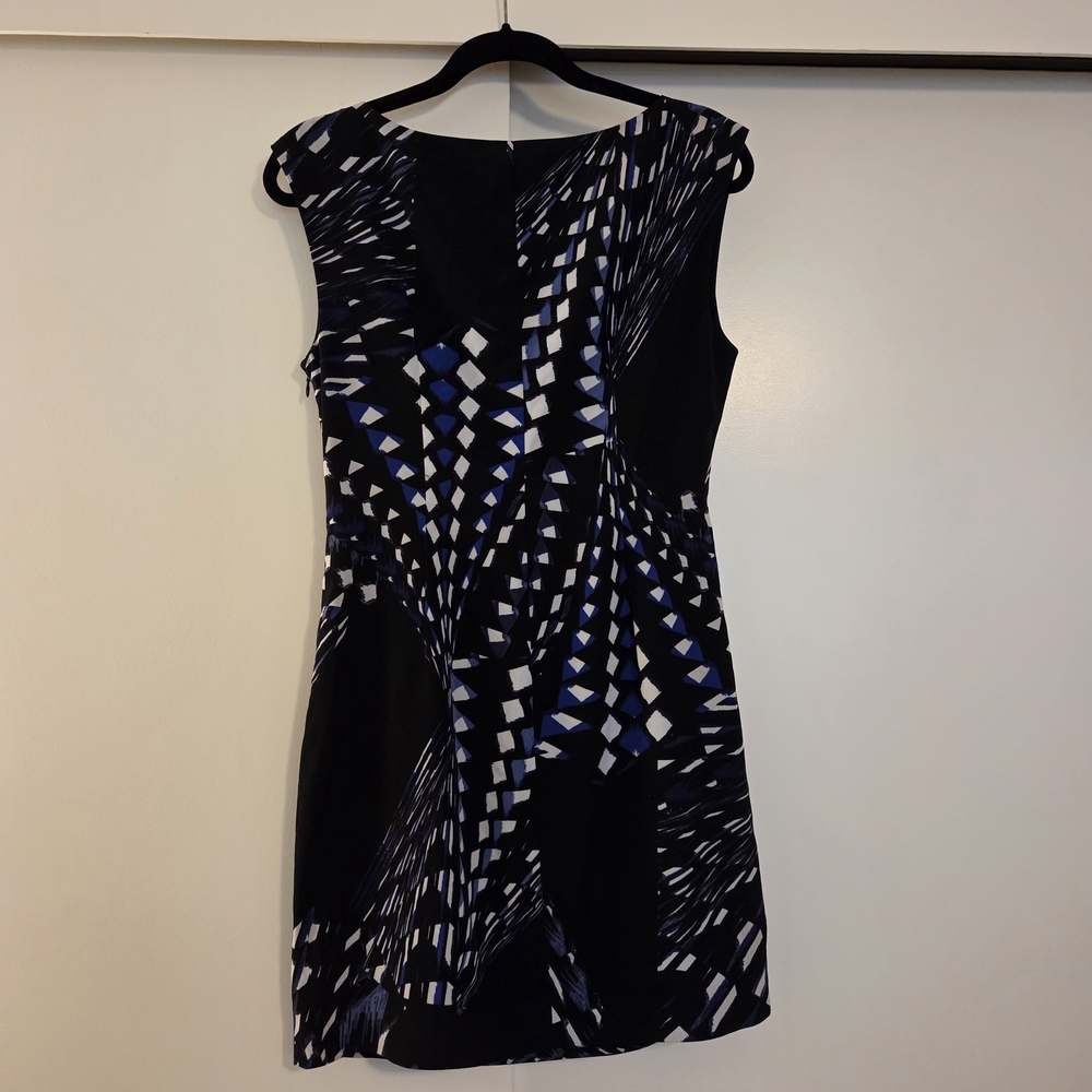 Armani Exchange Black and Blue Geometric Mini Dress - Picture 2 of 11